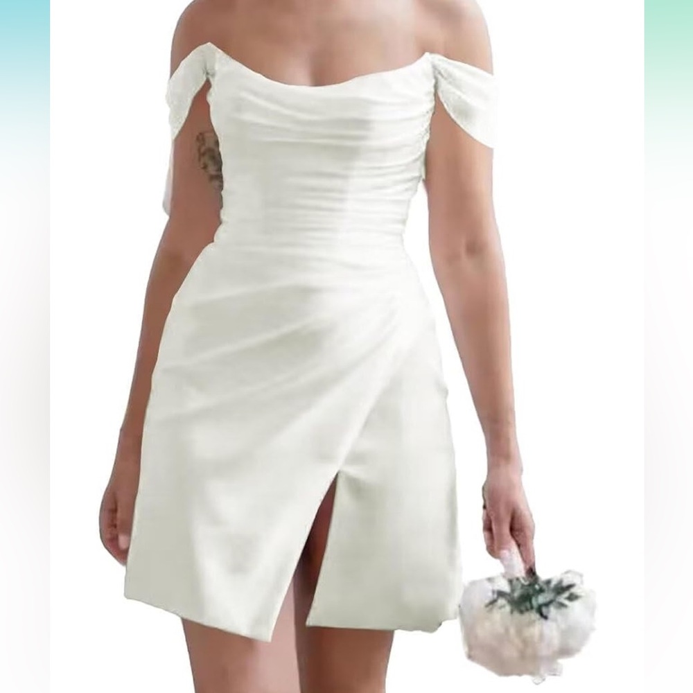 White Corset Mini Wedding or Homecoming Dress
